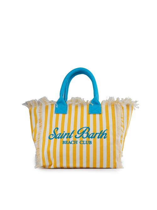 Borsa Vanity Stripe in canvas a righe Giallo Mc2 Saint Barth | VANITY02922H SB BEACH STRIPES V 9101